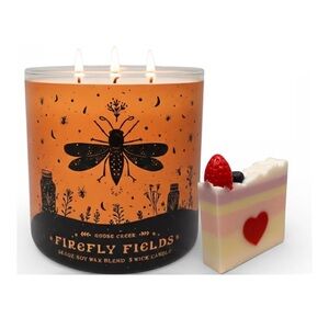 Firefly Fields Orange soy wax blend 3 wick Candle 14.5 oz Black Vanilla Scent